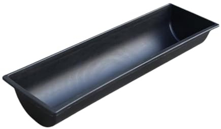 KiBcsLic Futtertrog für Vieh, Große Kapazität, Verdickter 39,37 Zoll Futtertrog, Tränke für Alpakas, Schweine, Kühe, Kälber, 30cmx18cm schwarz