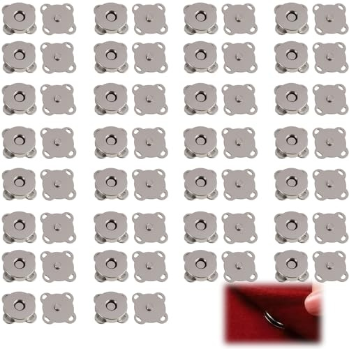 Lot De 30 Boutons Pression Aimantés 14mm – Fermoir Magnétique Pratique Pour Couture, Sacs À Main, Vêtements, Chapeaux Et Projets De Bricolage – Accessoires De Couture Durables,bouton Pression Aimanté