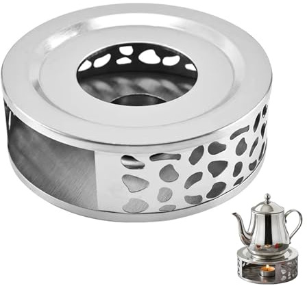 Teapot Warmer, Stainless Steel Teapot Warmer with Tea Light Holder, Tea Warmer, Coffee Warmer, Tea Light Stable Does Not Rattle for Glass and Other Heatproof Teapots Heating