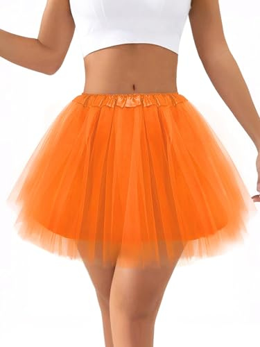 CHONGQILAO Falda de Tutú para Mujer Falda de Tul Elástico, Tutu Elastico Tul 3 Capas 40 CM, Tutu Mujer Falda de Ballet, Mujeres Faldas Enaguas Cortas Tul para Carnaval, Halloween, Cosplay, Ballet