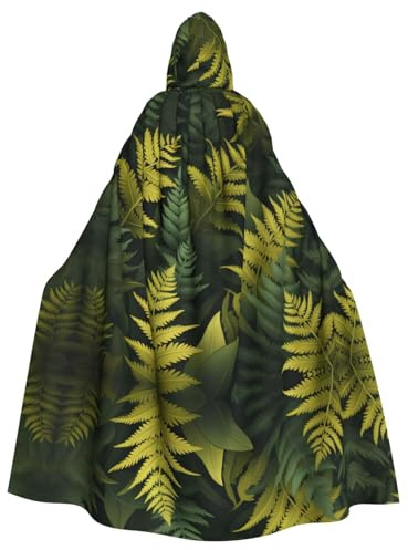 LPLSNWS Flourishing ferns Patterned adult hooded cape, long cape, suitable for Easter, cosplay, and masquerade balls.