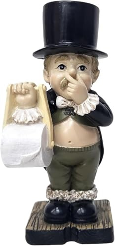 novità Toilette Maggiordomo No Rotolo di Carta Porta Resina Ormenti, Divertenti Decorazioni per Il Soggiorno della Famiglia Grdpa, Design di Sculture di Personaggi Stding, 4cm×5cm×13cm
