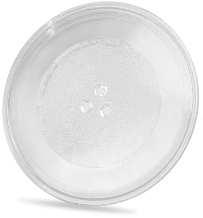 Suysion Mikrovågsugnstallrik 25,5 cm, vridbar glasplatta med 3 knoppar | 255 mm glas-roterande platta som reservdel för mikrovågsugnar med 3-nopphållare – kontrollera diameter och koppling.