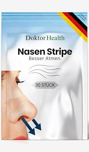 Doktor Health Näsplåster - 30 st mot snarkning - För sportprestanda & bättre sömn - Extra stark häftighet, hudvänlig, latexfri - Näsplåster M/L - Anti Snark