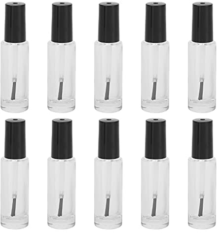 HUSHUI 10 St 8ml Nagellack Glasflaskor med Tratt och Borstlock för Att Blanda Nagelfärger och Hantverk