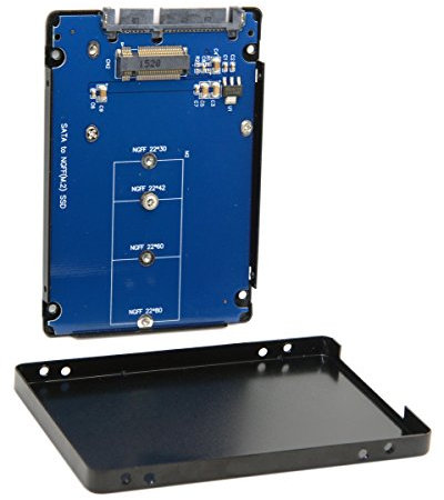 cablecc B+M Key Socket 2 M.2 NGFF (SATA) SSD to 2.5 SATA Adapter Card Adapter with Black Metal Case