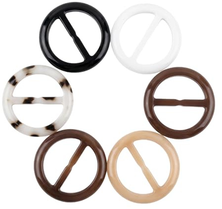 6 Stück Durchmesser 5,1 cm Harz-Kunststoffknöpfe für Taillen-Schnalle, Seidenschals, Halstuch, Kleidung, T-Shirt, Knoten-Verschluss, Ring für Frauen, Damen, Mädchen, zufällige Farbe
