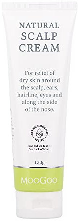 MooGoo Scalp Cream - Seborrheic Dermatitis & Cradle Cap Natural Formula, Relief for Red, Itchy, Crusty & Dry Skin Around the Scalp, Ears, Hairline, Eyes & Nose, for Babies & Adults, 120g / 4.2oz.
