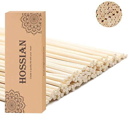 HOSSIAN 10 Stück Zufällige bunte Kugelreben Aromatherapie Duft Diffusor Wohnkultur Rattan Reed Sticks + 90 Reed Diffusor Sticks, Diffusor Nachfüllungen, Spa, Aromatherapie (8 x 3 mm)