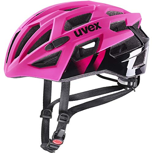 uvex race 7 - sicherer Performance-Helm für Damen und Herren - individuelle Größenanpassung - extra Aufprall-Schutz - rubin - black - 51-55 cm