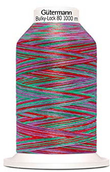 Das hüpfende Komma Gütermann Bulky-Lock Multicolour Bauschgarn No.80 rot-hellgrün 1000m