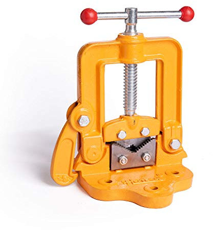 Morsa per tubi da banco reversibile in acciaio ganasce in acciaio seghettato