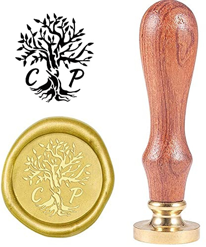 craspire Wachssiegelstempel Personalisiertes Logo-Design Benutzerdefinierter Siegelwachsstempel Vintage Retro Messing Kupfer-Siegelstempel Mit Holzgriff (77)
