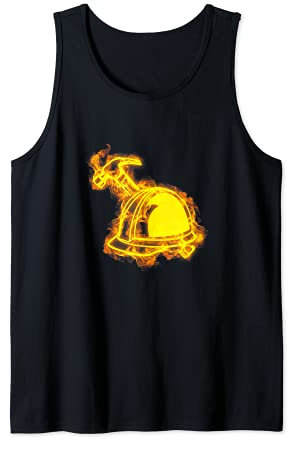 Feuer Bauarbeiter Helm Und Hammer Flammen Bauarbeiter Tank Top