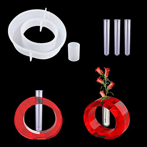 FineInno Blumenvase Silikonform, Vase Resin Mold, Pflanzgefäß Gießformen, Vermehrungsstation Epoxidharz Formen fur Hydroponik Pflanzen Stecklinge Garten Tischdeko Deko