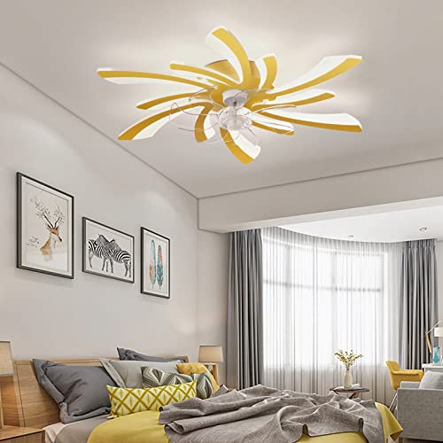 30.7Modern Ceiling Fans with Lights and Remote Quiet Ceiling Fan Light Led Dimmable Reversible Winter/Summer Ceiling Fans with Lamps for Bedroom Lounge Living Room,Gold