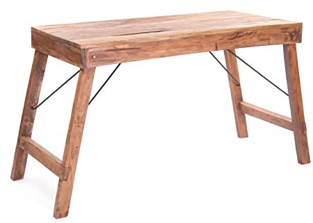 DESIGN DELIGHTS SCRIVANIA Pieghevole Lupinus | Legno Massiccio, 125x80 cm | Tavolo da Ufficio, Tavolo in Legno, Tavolo da Lavoro Massiccio