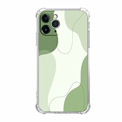 Vesidurt Sage Green Line for iPhone 11 Pro Max, Abstract Minimalist Art Pattern Case for Men Women, Soft TPU Protective Case