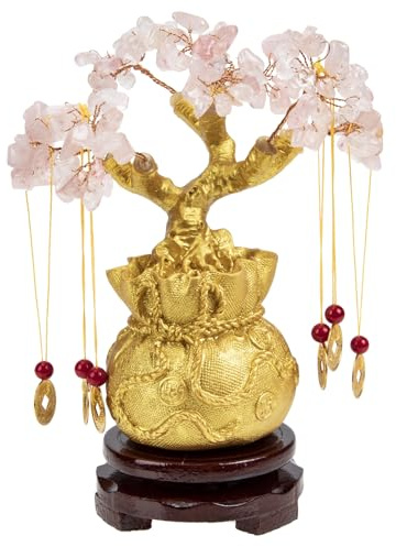 ORFOFE 1 Set Kristall-Glücksbaum Japanische Heimdekoration Achat-Dekoration Desktop-Dekoration Kristall-Geldbaum-Figuren Achat-Baumschmuck Wohlstandsdekoration
