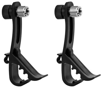 Geekria for Creators – Lot de 2 pinces de microphone universelles compatibles avec Shure BETA 52A – Clips de micro réglables pour batterie – Fournitures d'instruments de musique résistants aux chocs
