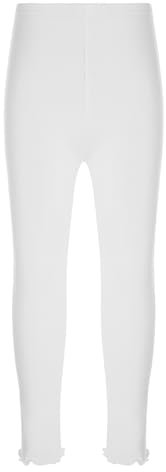 HULIJA Mädchen Leggings Lang Elastische Bund Lange Hose Balletthose Sporthose Tanzhose Gymnastik Jogging Freizeit Ballett Weiß 134-140