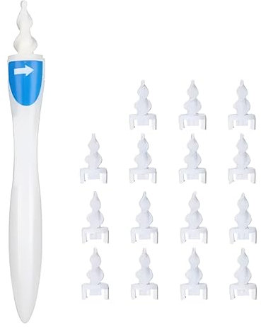 PARENCE.- Nettoyeur d'Oreille en Silicone avec 16 Embouts en Spiral/Doux