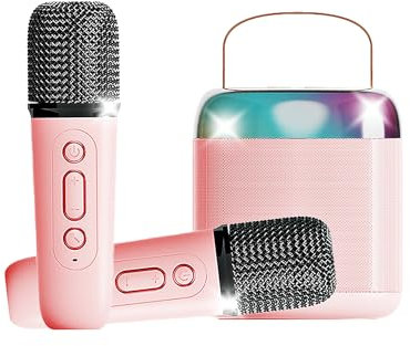 Jouets de karaoké pour enfants et adultes avec 2 microphones, machine de karaoké portable avec lumières LED et effets sonores variables, 3 à 18 ans, enfants, garçons, filles, fête d'anniversaire de