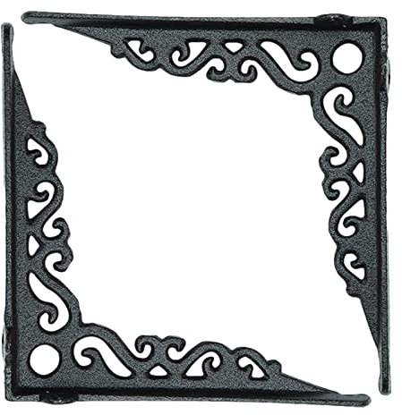 Robuste Regalhalterungen aus Gusseisen,2 Stück,industrielle Metallstützen,antike schwimmende Wandhalterungen,dekorative L-förmige Regalhalterungen,schwarz