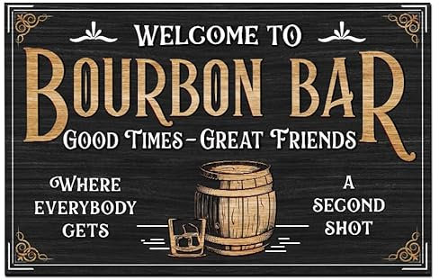 N NAMESISS Komplett bedruckt, Bourbon-Bar-Matte, Bourbon-Matte, Bar-Matte für Arbeitsplatten, Bourbon-Bar-Zubehör, Abtropfmatte, Bar-Dekorationen, 30,5 x 45,7 cm