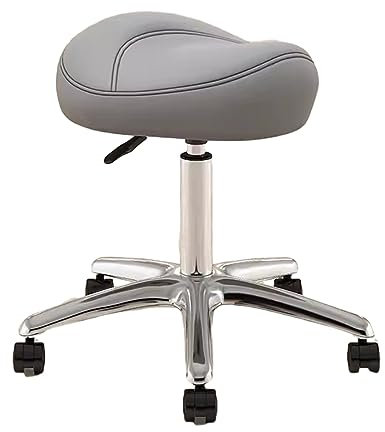 Künstler-Rollhocker – Sattel Bürostuhl, verstellbare Höhe 36–50 cm, Metall-Salon-Sattelsitz mit 360° drehbarem PU-Rad