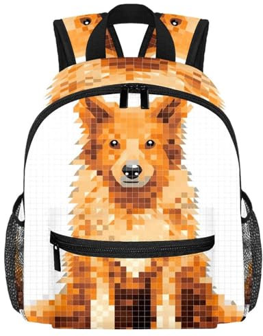 Niedlicher Mini-Rucksack für Jungen und Mädchen, Pixel-Hunde-Unschärfe, Vorschulrucksäcke für Schule, Kindergarten, Elementar-Kindertasche, für Kinder von 3–8 Jahren, multi, 25.4x10x30 CM/10x4x12 in