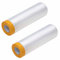 HRJZF 2 Pack Dust Sheet Rolls, 280cm x 20m Masking Film Rolls with Self-Adhesive Tape, Drop Film Pre-Taped Masking Film for Painting Decorating Covering