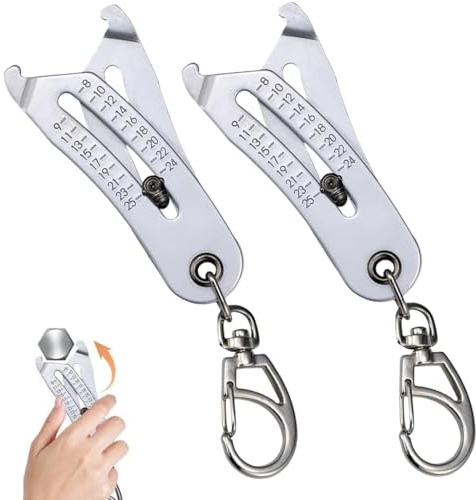Portable Precise Thread Size Checker Keychain,Nut And Bolt Thread Checker Bolt Size Finder Keychain, Nuts And Screws Thread Checker,Quick Hand Measuring Tool,Thread Size Verification Tool (2 Pcs)