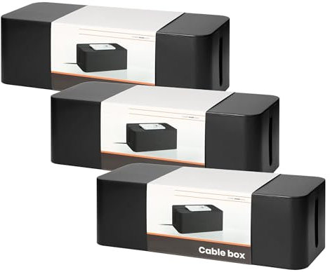 3er Pack, Kabelbox XXL, 405mm, Antirutsch-Gummifüße