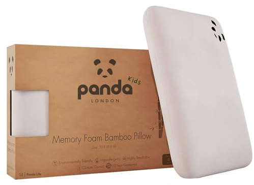 Panda® Cuscino ortopedico per bambini, in memory foam, con rivestimento in bambù, dai 4 anni in su, medio e morbido, ortopedico per testa, colonna vertebrale e collo durante il sonno, ipoallergenico
