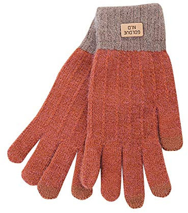 Lederfett Schwarz Windfest dicken Wolle Männer Outdoor-Touch-Bildschirm samt Frauen Plus Handschuh Schwarzer Heiligenschein Damen (Red, One Size)