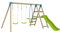 TP Toys Station ARRUCAT 2 balançoires - vis-à-vis - Toboggan - kit d'ancrage - Bois FSC® h190 cm