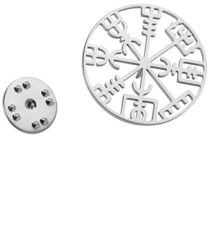 Amaxer Vegvisir kompass brosch nål för kvinnor män viking vintage brosch halsduk nål, 26*26mm, Rostfritt stål