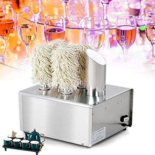 YXYLJOZ Kommerzieller elektrischer Weinglaspolierer mit Hochtemperatur-Trocknungsfunktion - perfekt für Hotels, Caterer und Bars (5heads)