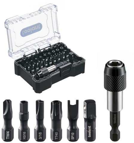 toolant Security Bit Set,32-Piece Screwdriver Bit Set With Torx, Hex,Triwing, Spanner for Tamper-Proof Screws,1/4 Inch Adapter and Release for Electric, Impact Drills
