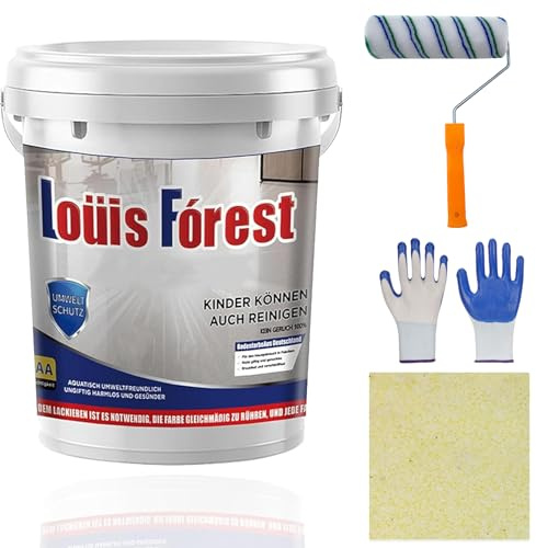 Gienslru Louis Forest Pintura epoxi para suelos de arena, pintura epoxi para concreto, impermeable y no antideslizante (beige)