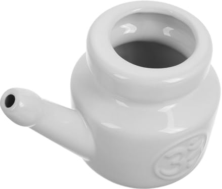 WEKADRIN Bottiglia per Lavaggio Nasale in Ceramica Pot Irrigazione Nasale Riutilizzabile Design Semplice per Risciacquo Rapido e Sicuro Adatta per Materiale Delicato e Durevole