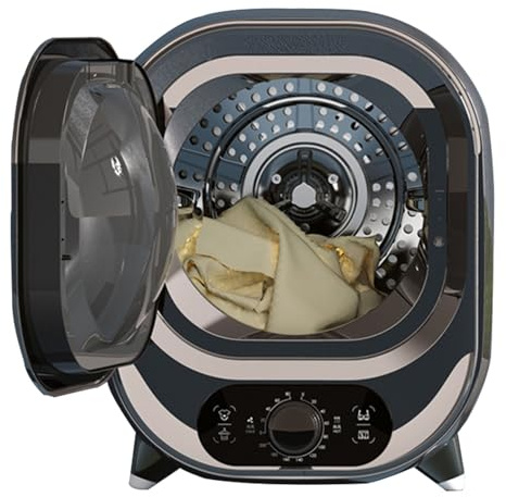 Portable Tumble Dryer, Compact Electric Clothes Dryer, Vented Condenser Dryer for Small Spaces, Stainless Steel, Energy Efficient Home Appliance