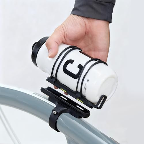 WLDOCA Magnetic Bike Cup Holder & Water Bottle Cage, Quick-Release No-Fall Buckle Design with Straps Compatible with Brompton Folding Bikes