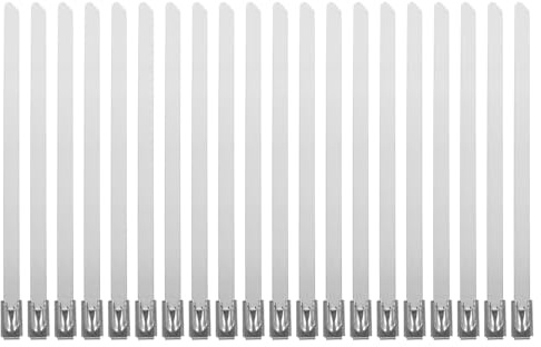 UKCOCO 100 piezas Bridas Metálicas de Acero Inoxidable Auto-bloqueo Resistente y Anticorrosivo para Sujeción de Cables y Envoltura de Escape Uso Industria Hogar y Automoción