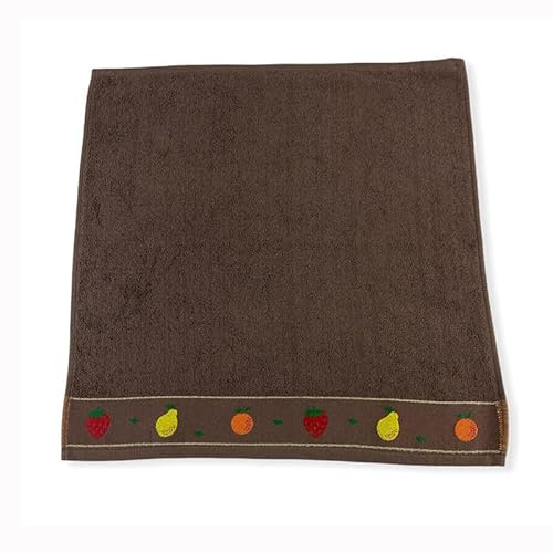 Rufino Díaz Paño Cocina 100% Algodón Rizo 500 gr/m2 Frutas (Marrón - 50x50cm) - Súper Absorbente, Tacto Suave y Resistente