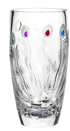 Vaso in cristallo a forma di pavone bianco, 28 cm