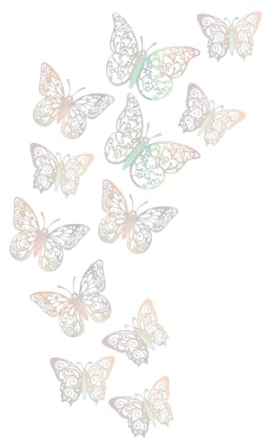 JOINPAYA 36 Stück 3D Schmetterlinge Wanddekoration aus Papier Bunte Papierschmetterlinge zum Basteln und Feiern Party Deko für Hochzeit Geburtstag Kinderzimmer