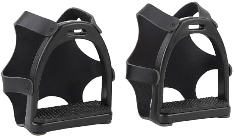 Yechiry Estribos para Montar a Caballo Seguridad Ecuestre 2 Piezas, con Cubierta de Red de Seguridad y Almohadilla de Goma con Diseño de Resina Reforzada, Ideal para Protección de Equitación Inglesa