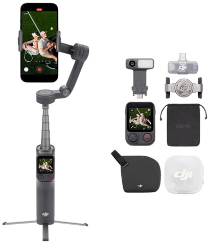 Osmo Mobile 8P Creator Combo + Mic Mini 2 Sender, 360°-Schwenk Handy Gimbal-Stabilisator, Funkmikrofon, detailreicher Klang, DJI OsmoAudio, aktive Geräuschunterdrückung, 3-Achsen-Stabilisierung